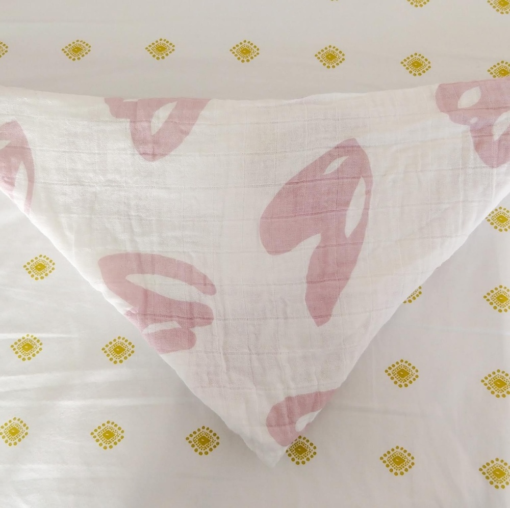 Latched Mama Hearts Swaddle White Pink